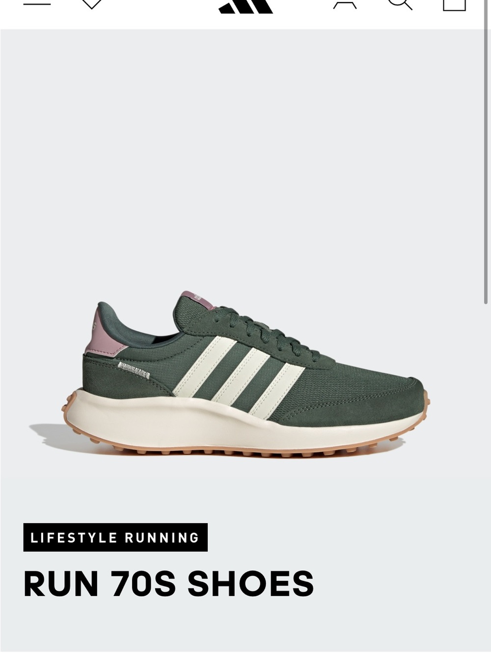 adidas Retro Runner in Green with Pink Heel Tab
